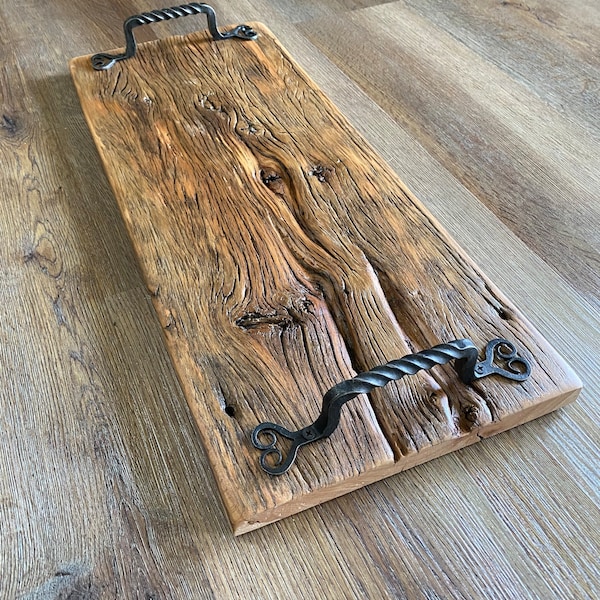 Tray made from reclaimed barn wood