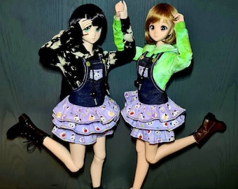 Dress with panda print, BJD, SD, 1/3 Smartdoll, Dollfie Dream