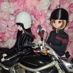 Motorcycle jet helmet 3D print kit, BJD, SD 1/3, Smartdoll, Dollfie Dream