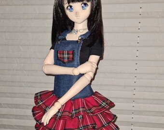 Dress with tartan, BJD, SD 1/3, Smartdoll, Dollfie Dream