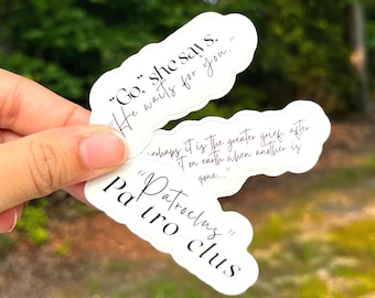 Patrochilles Quote Stickers: Song of Achilles Die-Cut Set