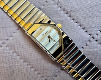 Vintage Ronica Halfmoon Shaped Twotone Ladies Watch, 1990’s
