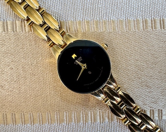 Vintage Citizen Gold and Black Dial Ladies Watch, 1990’s