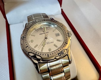 Vintage Peugeot 3ATM Silver Men’s Watch, Unused