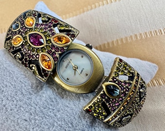 Vintage Heidi Daus Gemstones Hidden Dial Watch, 1990’s