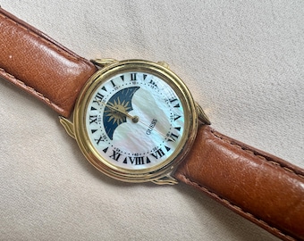 Vintage Guess Whimsical Moonphase Unisex Watch, 1990’s
