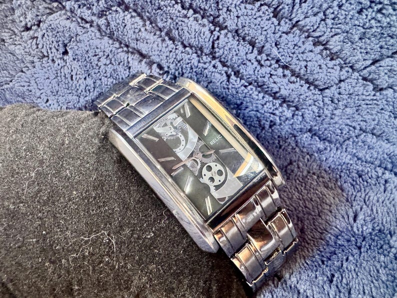 Relic Skeleton Rectangular Men’s Watch - Etsy