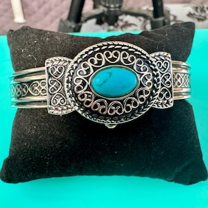 Reloj vintage Art Deco Peekaboo para mujer, brazalete de 7,5" imagen 1