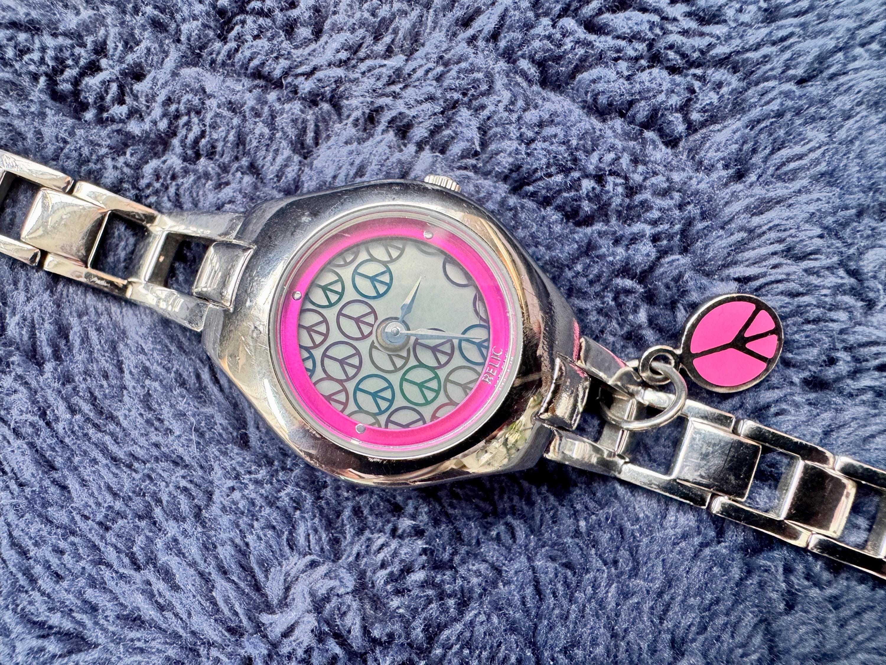 Fossil　big tic レディースsize Fossil Big Tic Watch Womens 30mm Silver Blue Animation Dial SR-780