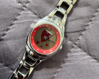 Vintage Fossil Big Tic Red 3D Ladies Watch, 2000’s