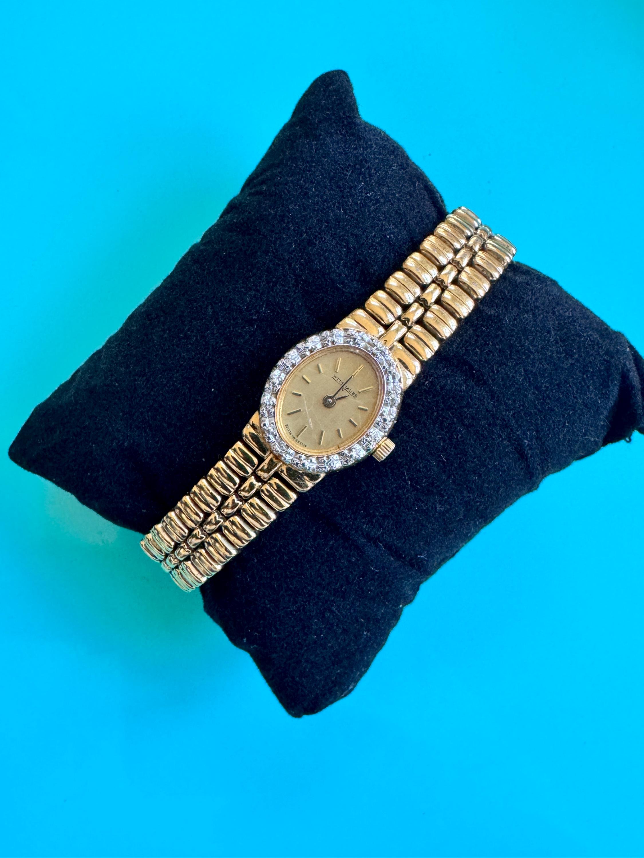 Wittnauer Watch Women OS Gold‎ Vintage Geneve Cocktail Expansion Band Oval Case WITTNAUER GENEVE Ladies Watch Cal. 5D-5 17 Jewels Swiss Made  main image 2
