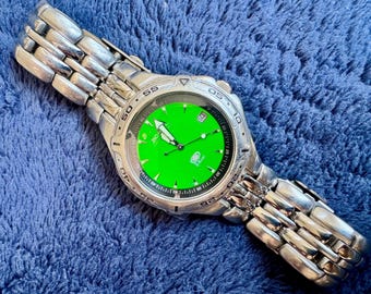 Vintage Fossil Blue Green Dial Men’s Watch, 1990’s
