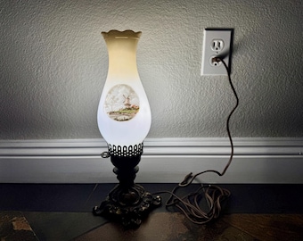 Lampe de table vintage avec base en laiton
