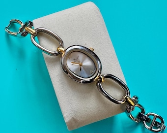 Vintage Anne Klein Twotone Metal Link Watch