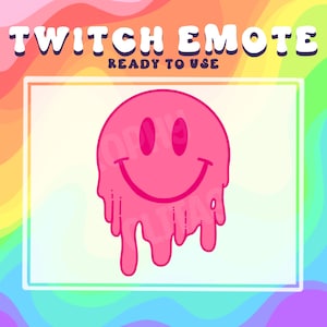 Pink Melting Smiley Reaction Emote for Twitch - Ready for Use