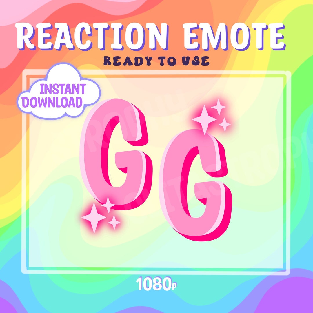 GG good Game Emote 1080p Reaction Emote for Twitch, Discord and More Etsy