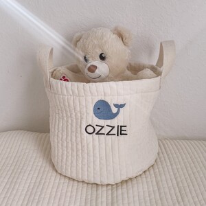 Baby Gift Toy Basket Fabric Basket Toy storage for Kids Pet Dogs Toddler room interior decor Personalized Baby shower image 2