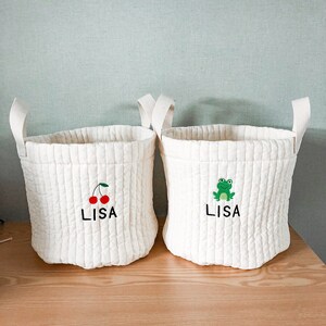 Baby Gift Toy Basket Fabric Basket Toy storage for Kids Pet Dogs Toddler room interior decor Personalized Baby shower image 6