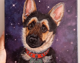 Hand Painted Custom Pet Portrait: Memorial Gift