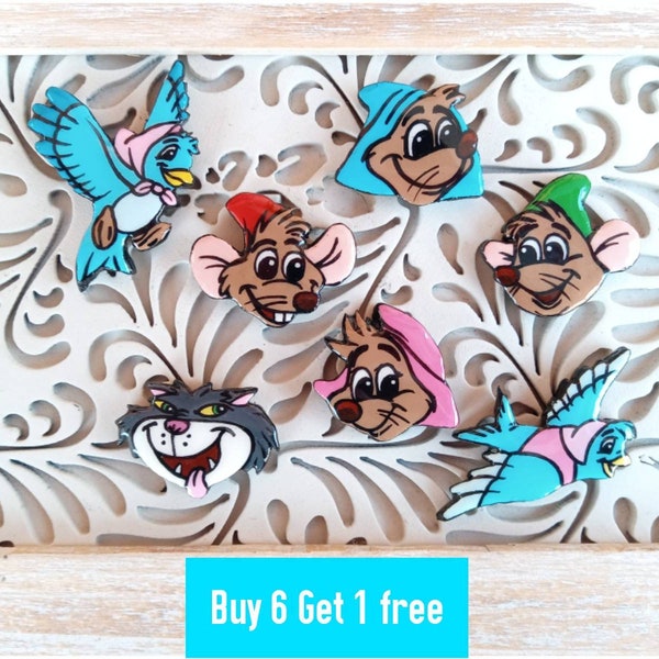 Cinderella characters tiny pins