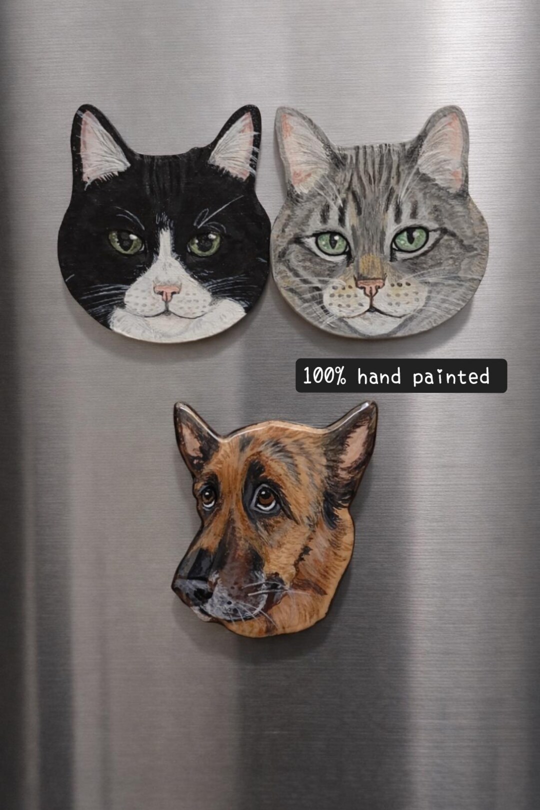 Hand-painted Pet Portrait Fridge Magnet: Custom Dog & Cat Gift - Etsy