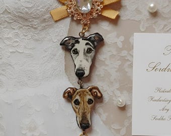 Dije de ramo de mascota personalizado para novia, pin de boda con retrato de mascota personalizado, dije de recuerdo conmemorativo de novia