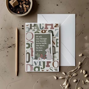 New Baby Greeting Card - Neutral Alphabet