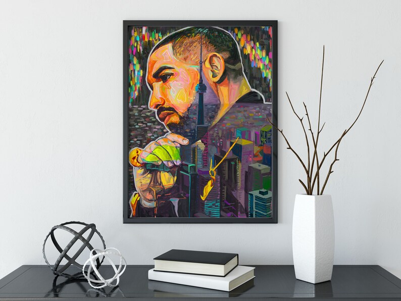 Drake Toronto Hiphop Rap Wall Art Poster Double Exposure Etsy