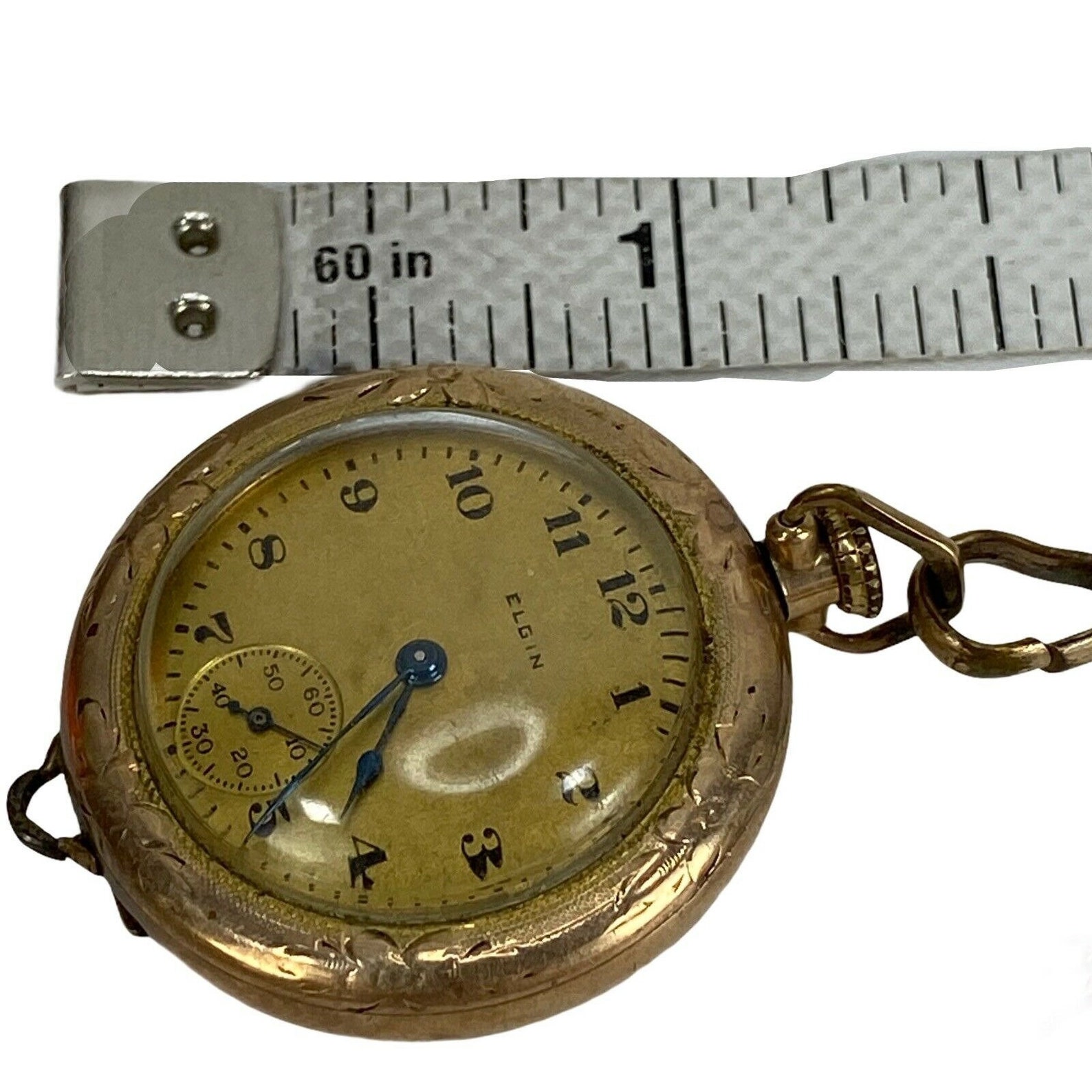 Vintage Elgin Ladies Pocket Watch Necklace Slide Bead Gold Etsy