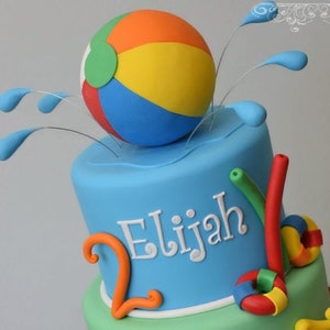 Beach , Pool Theme Cake Decorations