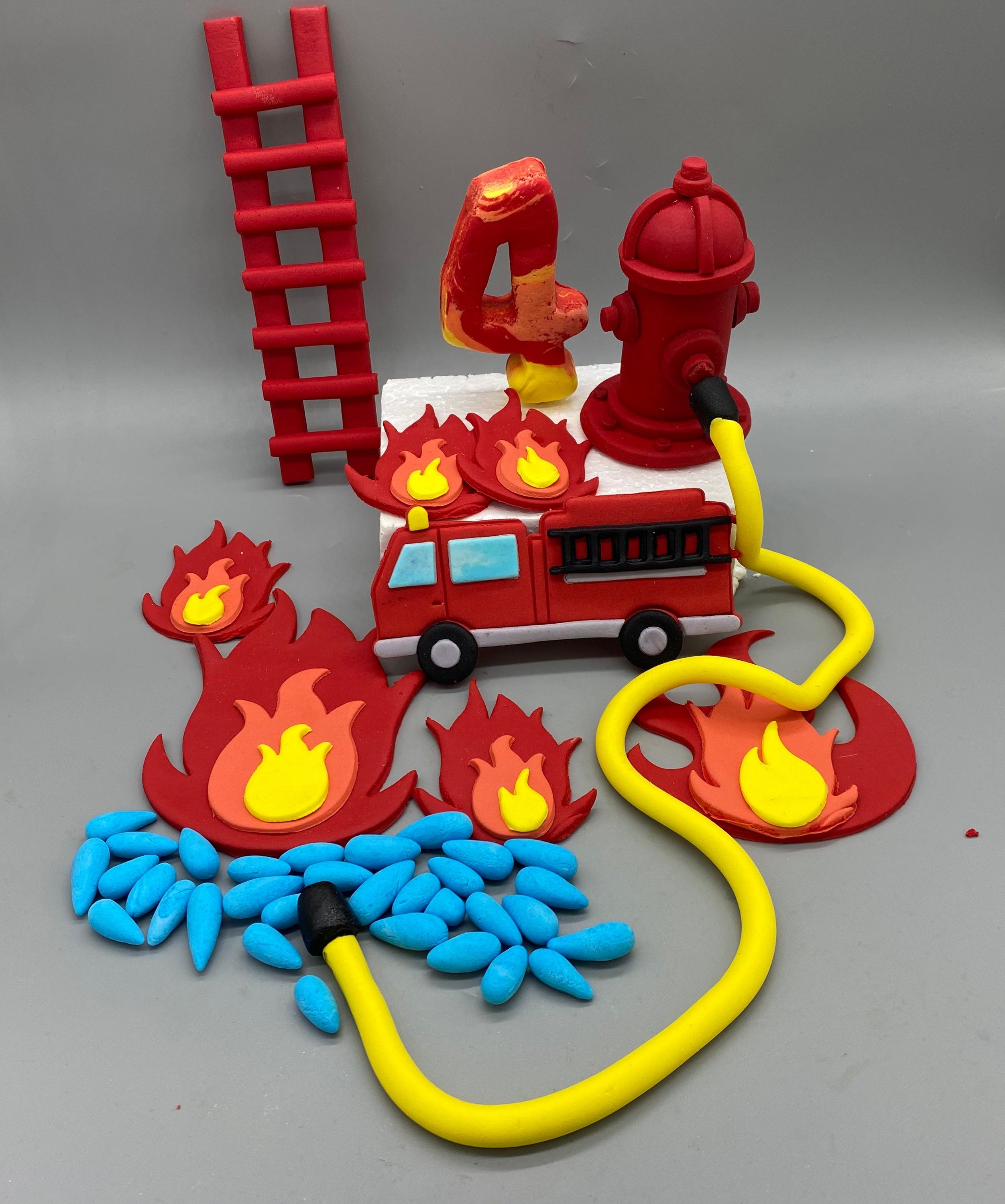 Fire Fire Truck Fire Hydrant Edible Flames Flamesedible - Etsy