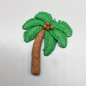Fondant coconut tree, sugar coconut tree, Chicka chicka boom boom,coconut tree cake decorations, edible coconut tree cake topper