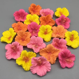 Hibiscus, Tropical Edible Flowers For Cake, Cupcake, Cake Pops, Chocolate Covered Oreos Decoration