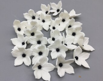 Fondant,sugar, edible white flower for cakes and cupcakes #19