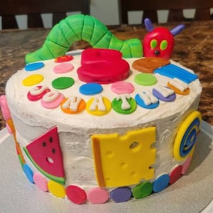 The very hungry caterpillar edible cake decorations, Hungry caterpillar, The very hungry caterpillar, Sugar caterpillar.