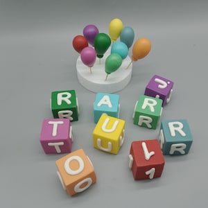 Baby shower cubes and balloons, baby birthday cubes and balloons, edible cubes and balloons, sugar cubes and balloons, cubes, balloons