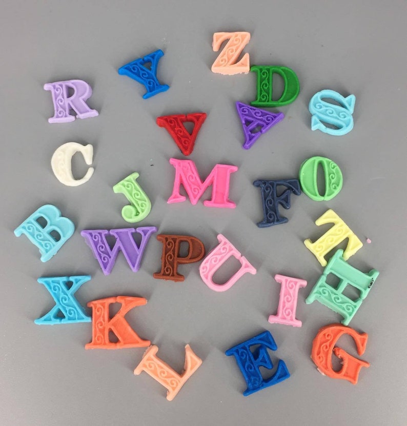 Letters Alphabet Fondant Letters Cake DecorationEdible Etsy