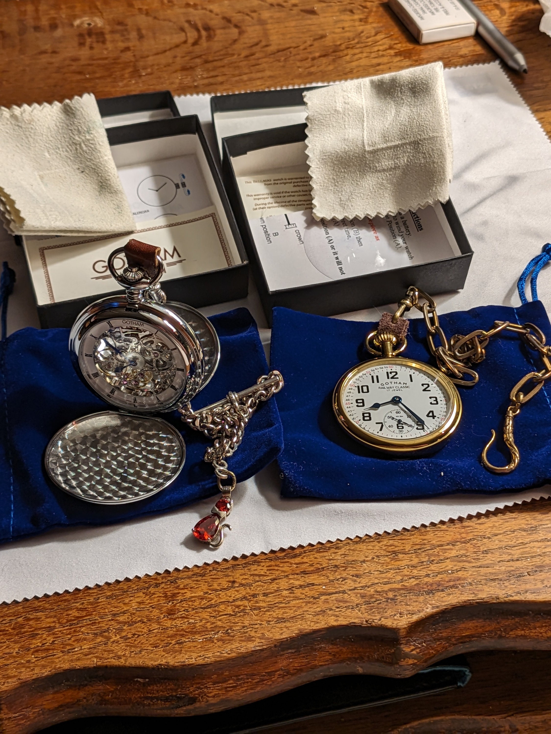 Gotham Pocket One Skeleton Style With Full Hunter Case