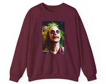 Beetlejuice Tim Burton Spooky Halloween Movie Popular Gift Idea Spooky Gift Halloween Movie Gift Scary Movie Fan Gift Crewneck Sweatshirt