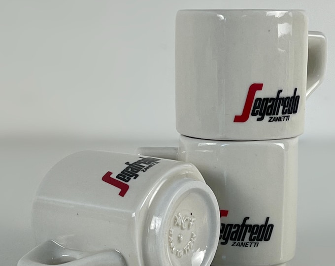 Set of 2 or 3 Vintage Segafredo Zanetti bar quality espresso cups with saucers, made in Italy 1990s