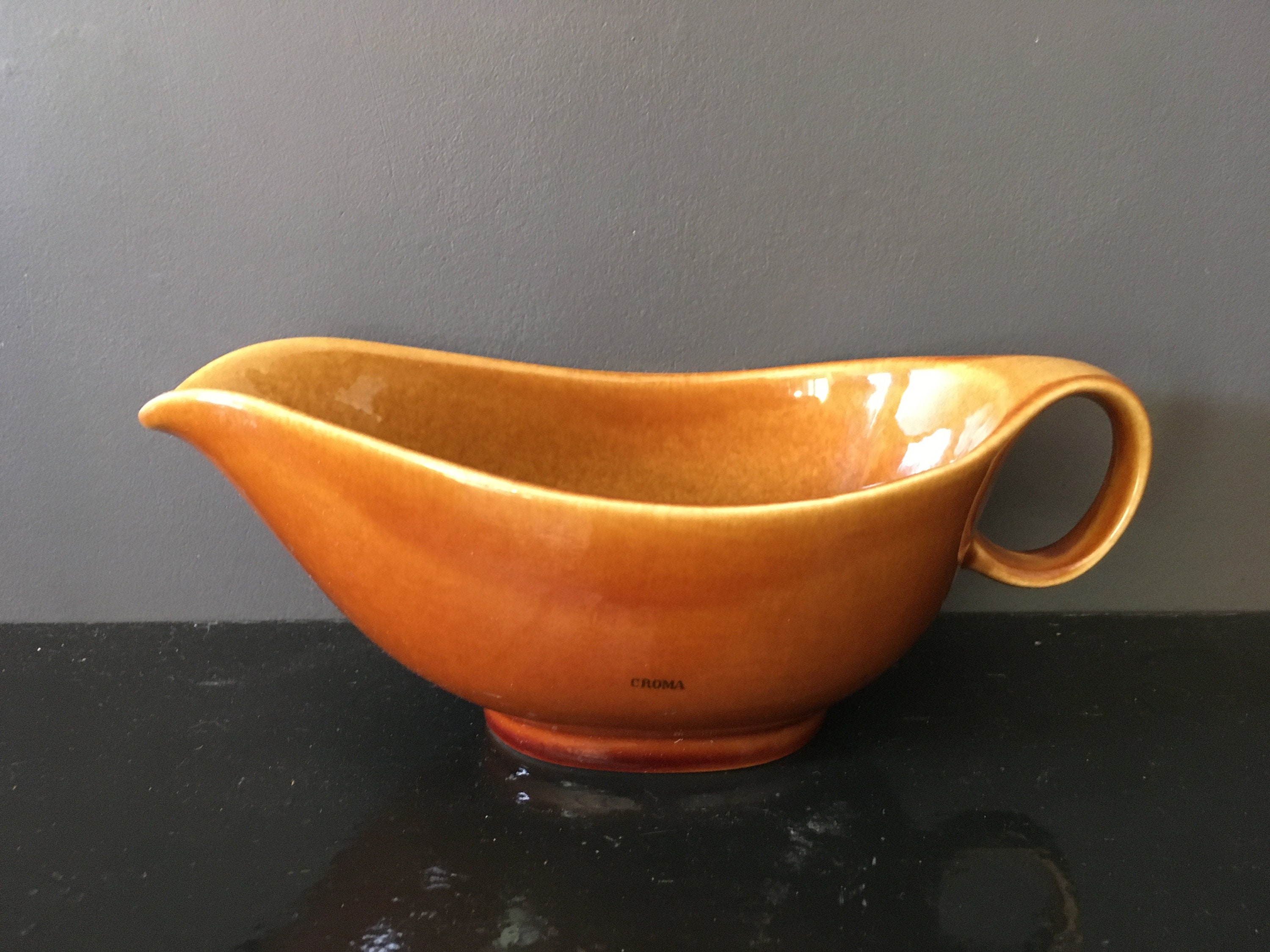 Gravy bowl cognac colored. Made by Royal Sfinx Maastricht Etsy