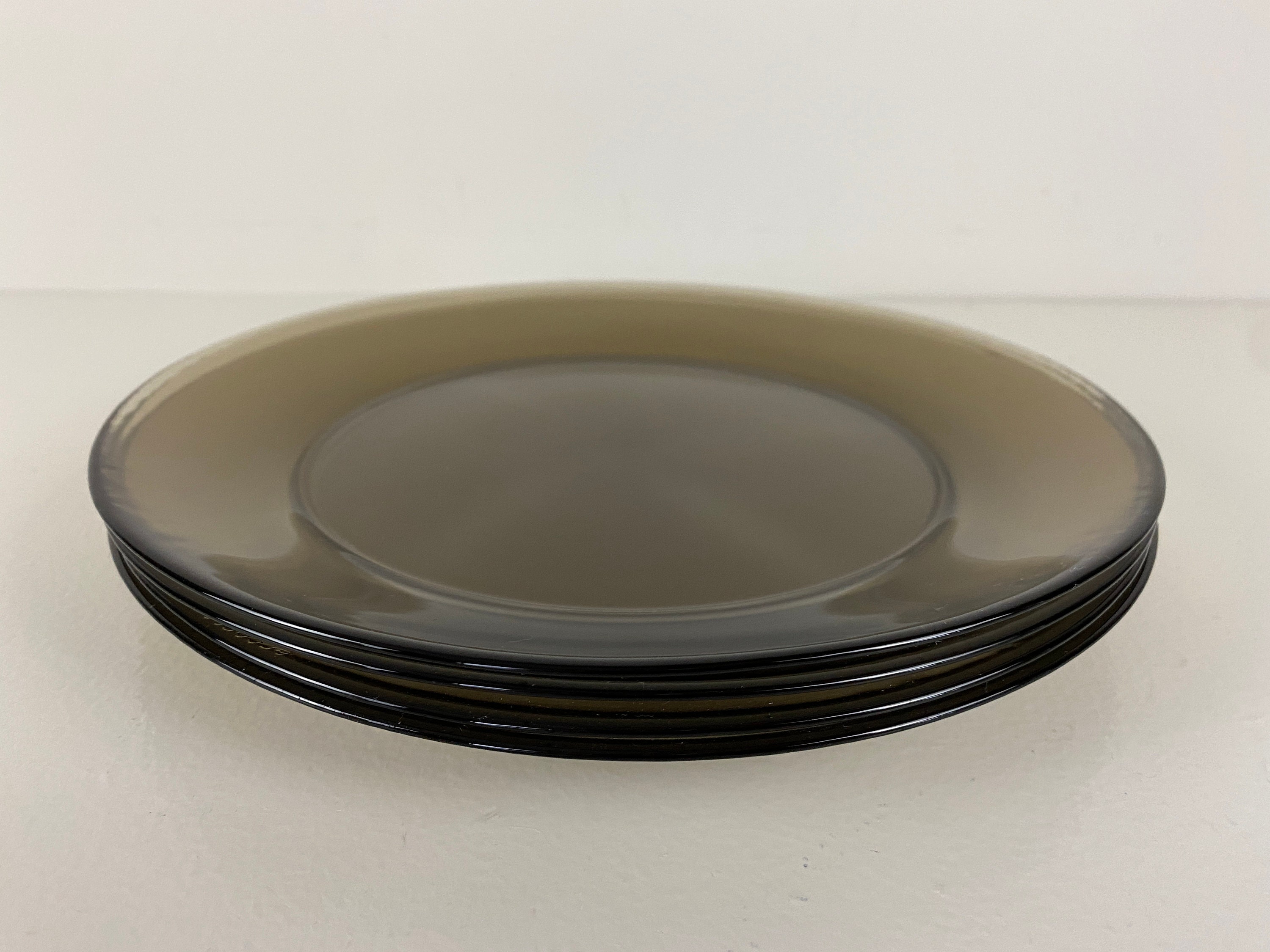 Arcoroc France Smoked Glass Dinner Plates Set Of 2 Tempered Glass Dinner Plates Mid Century Modern Dinnerware From The 1970s Arcoroc France Smoked Glass Dinner Plates Set Of 2 Tempered Glass Dinner Plates Mid Century Modern Dinnerware From The 1970s