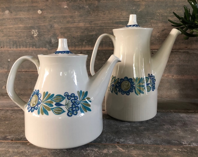 Vintage coffee pot and tea pot, Turi design, Tor Viking, Scandinavian design 1970s