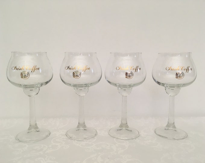 Set of 2, 3 or 4 vintage Irish coffee glasses from the 70s, lovely mid century modern barware