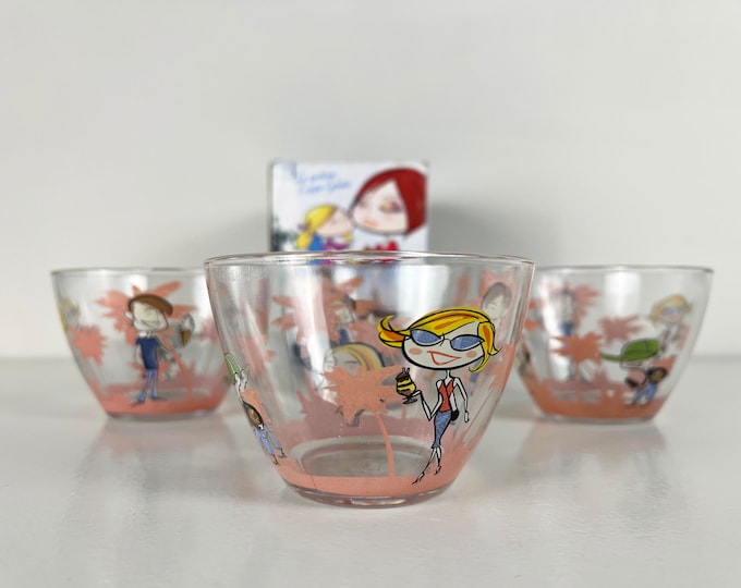 Sunny ice coupes with a great 50s cartoon style design, produced as a promotion in the 1980s for Italian Aqua & Sapone.