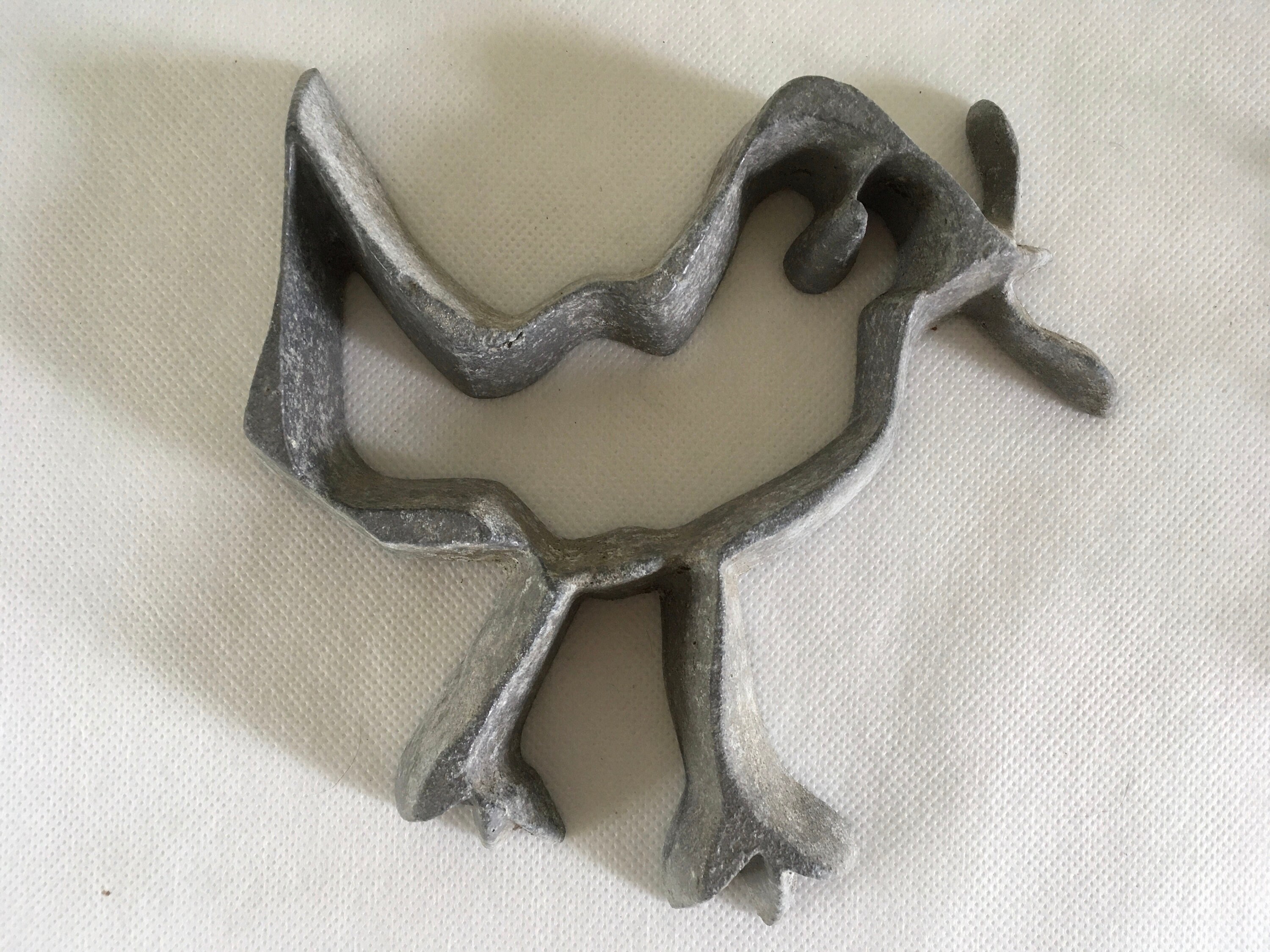 Cast Iron Trivet set 2 animals a bird and a wolf vintage Etsy