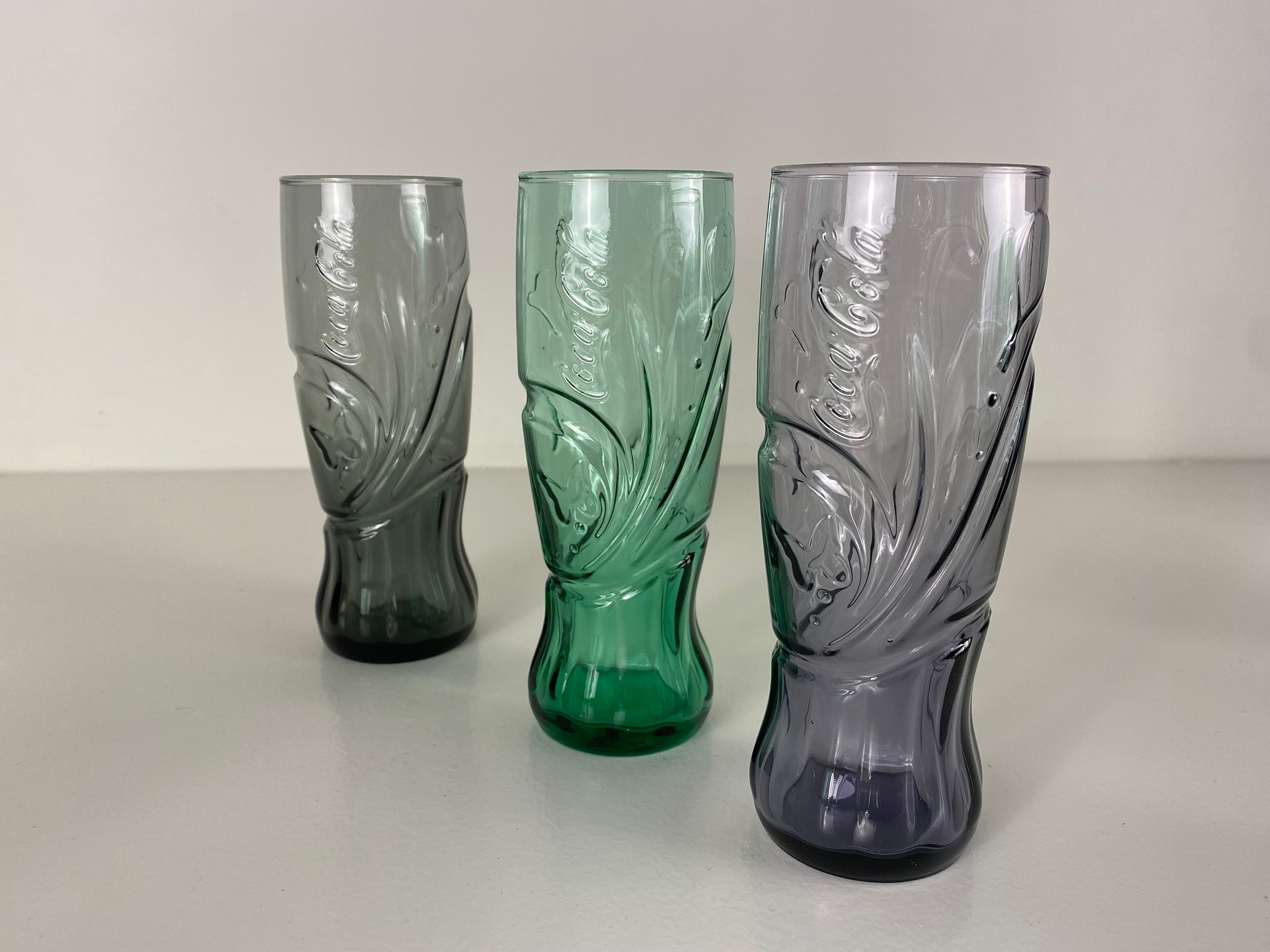 Set of Two Vintage Tinted Green Coca- Cola Glasses – Back In Time