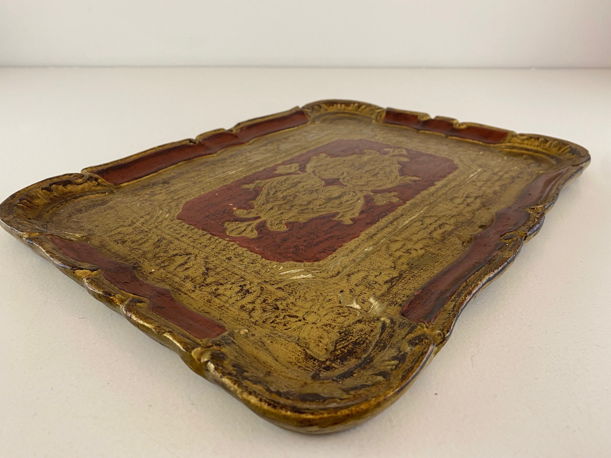 Decorative Trays Midcentury Italian Florentine Tray Ornate 1950s European Tray Made in Italy