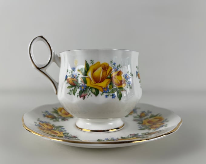 Exquisite Elizabethan teacup and saucer set, Taylor & Kent England 1970s.