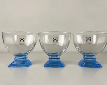 Cobalt Bormioli Rocco Blue Footed Tumblers / Bormioli Rocco Juice